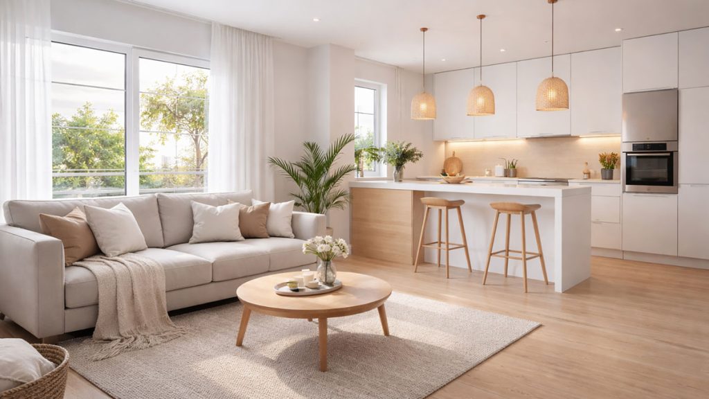 limpieza-integral-apartamento-turistico-salon-cocina