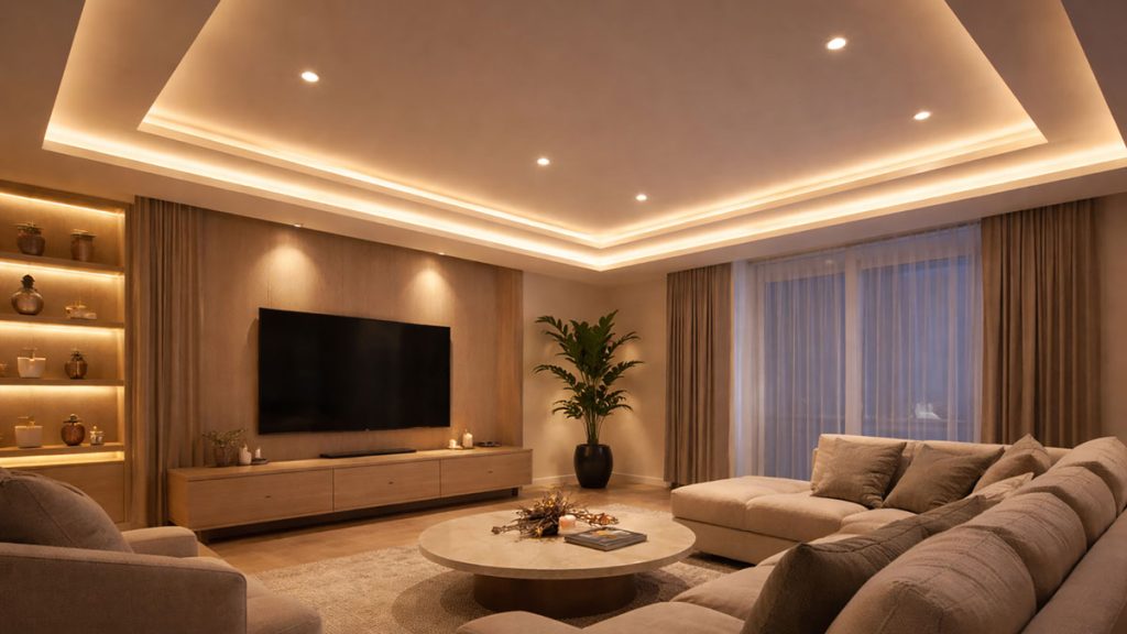 techo-suspendido-yeso-iluminacion-led-indirecta-interior-moderno